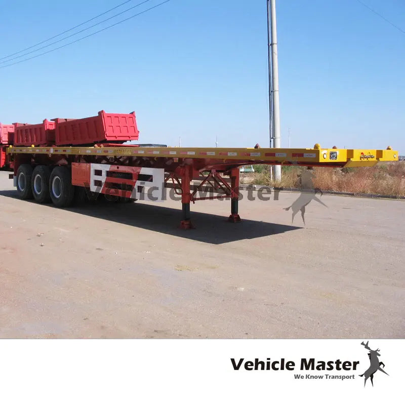JKG 3 Axle 40ton Flatbed Trailer Flat Deck Flat Bed Semi Trailer 20/40Ft Container Chassis Flat Top Trailer