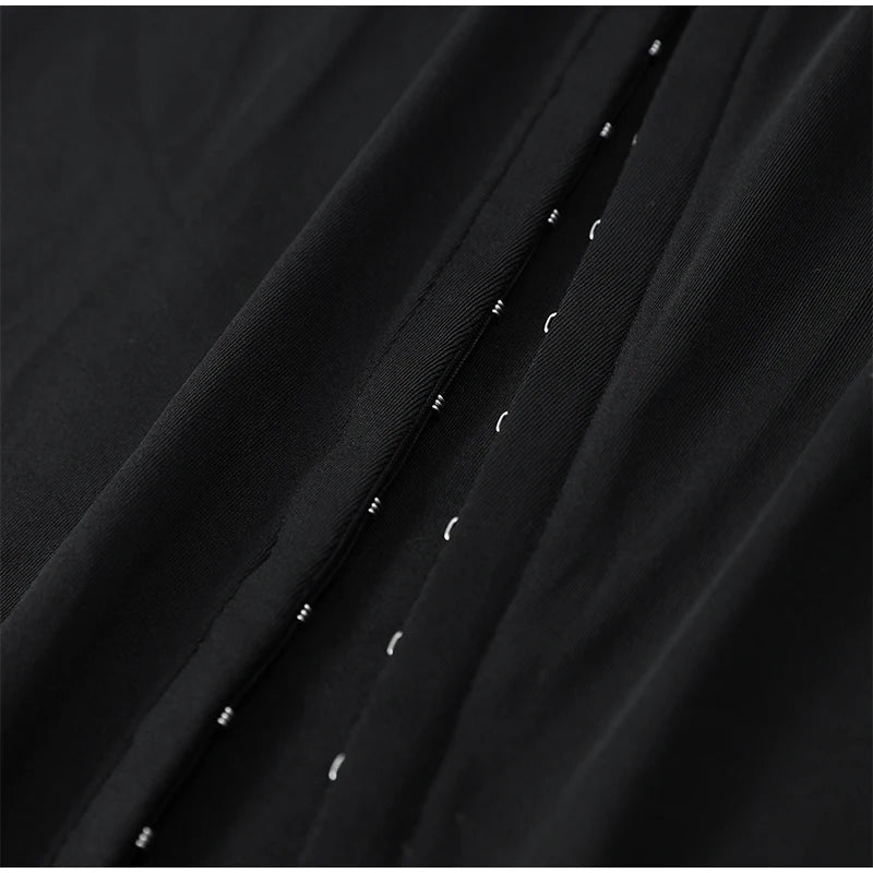 Black Women Hollow Out Slit Dress Sexy Short Sleeve Solid High Neck Slim Fit Maxi Dresses Lady Fashion Evening Party Club Robe