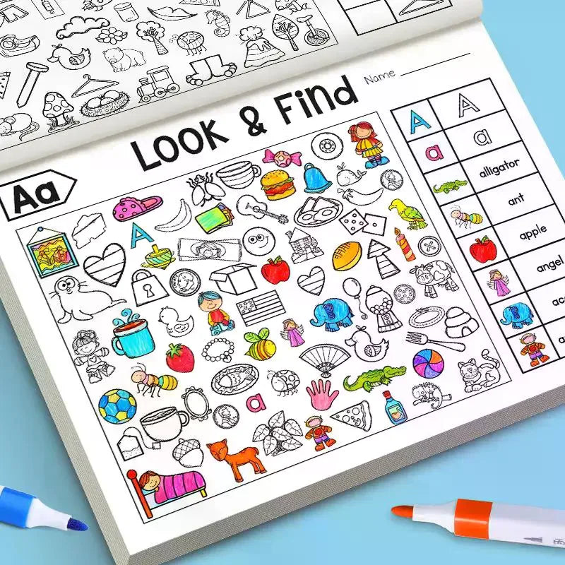 1 Set Interactive Educational Toys Look & Find Visual Puzzle Book For Kids With Color And Shape Search Activities