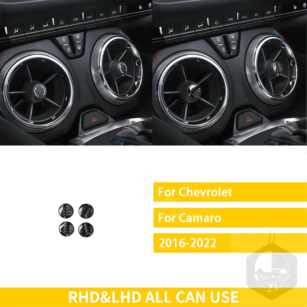 For Chevrolet Camaro 2016 2017 2018 2019 2020 2021 2022 Accessories Car Interior Carbon Fiber Air Outlet Decorative Trim Sticker