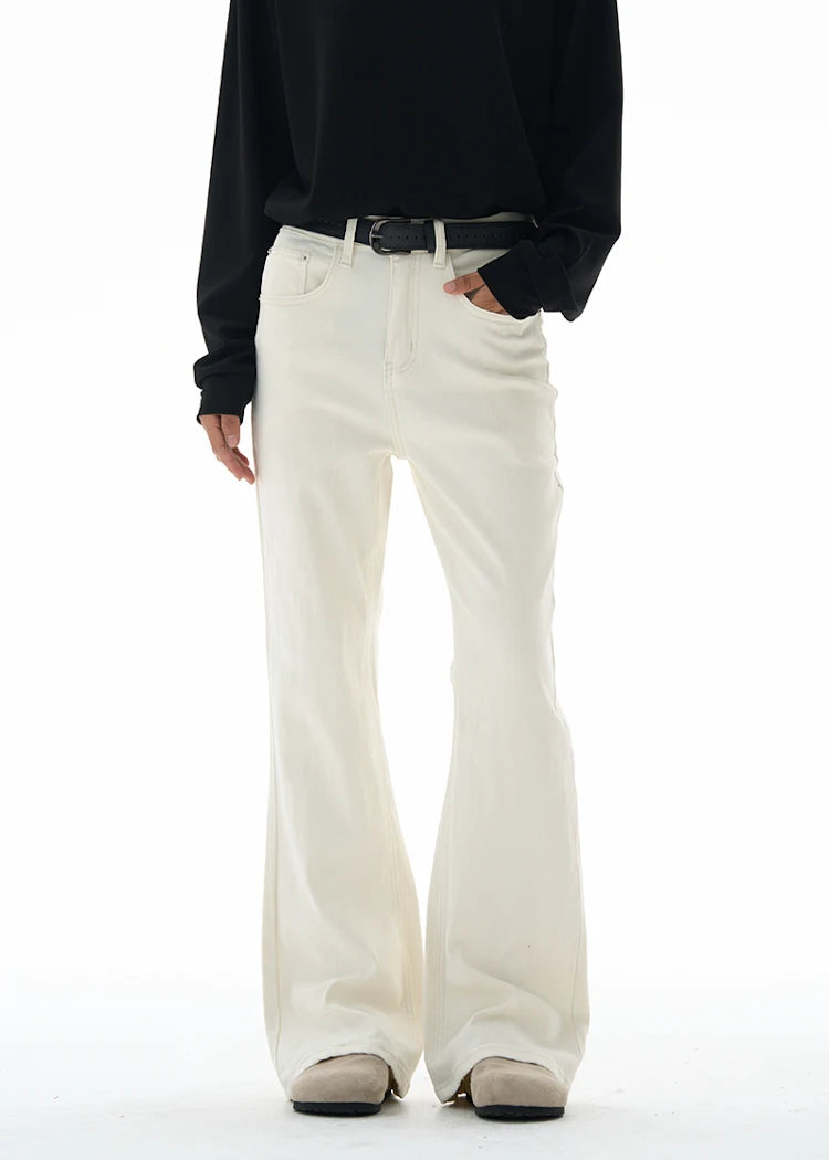 Men's Flared Pants Solid Stretch New Slim Wide Legs Fashion Trousers Hip Hop Casual Hippie Pants Male Streetwear