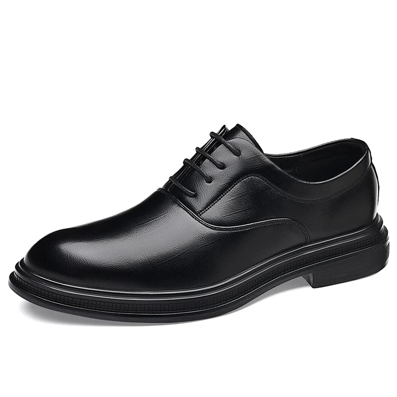 Men Dress Shoes Black Soft Leather Men Heighten Formal Shoes Casual Business Men Oxfords Suit Shoes