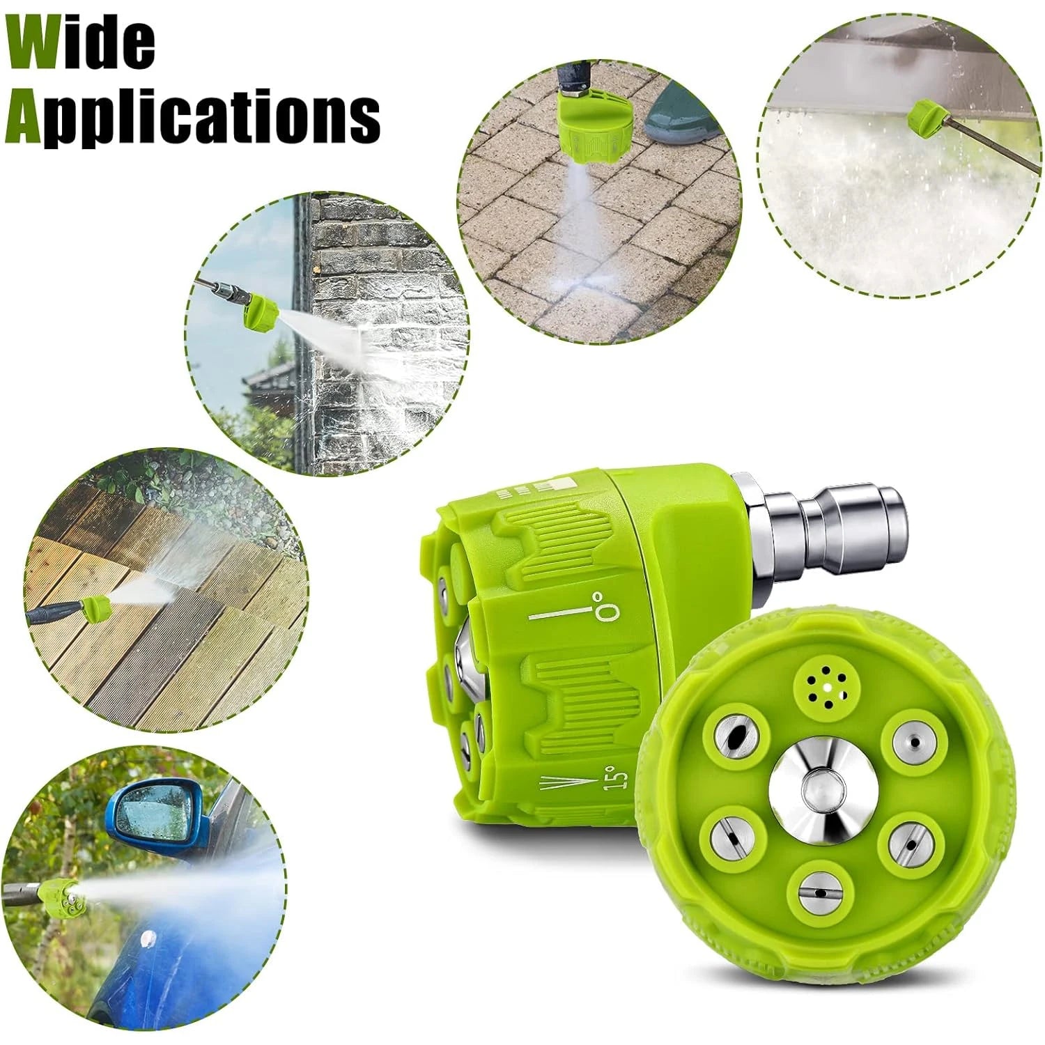 High Pressure Car Wash Nozzle 6 in 1 Multifunctional 14 Inch Design Suitable for 1/4 Inch Pressure Washer Machines