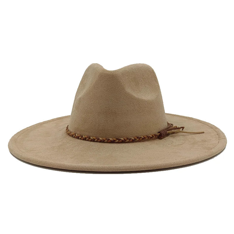 Gorras Para Hombres Three styles Suede Hat Water drop hat 9.5cm Wide Brim Fedora Hat Women's Autumn and Winter Felt Jazz Hat