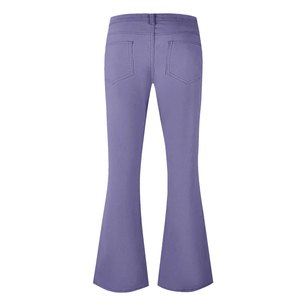 Flare Pants Men Spring Solid Color Daily Simple Classic Trousers Chic Comfortable Hip Hop Mopping Bottoms Disco Flared Pants