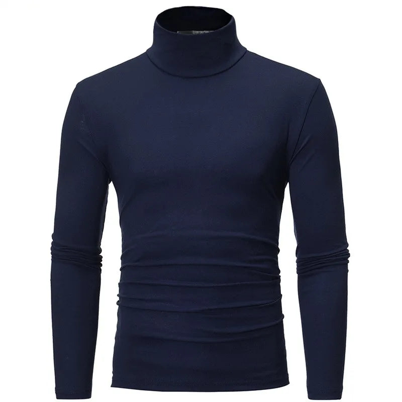 Men's Thermal Underwear Tops Winter Clothes Thermal Shirt Autumn Men's Winter Tights High Neck Thin Slim Fit Long Sleeve T-shirt