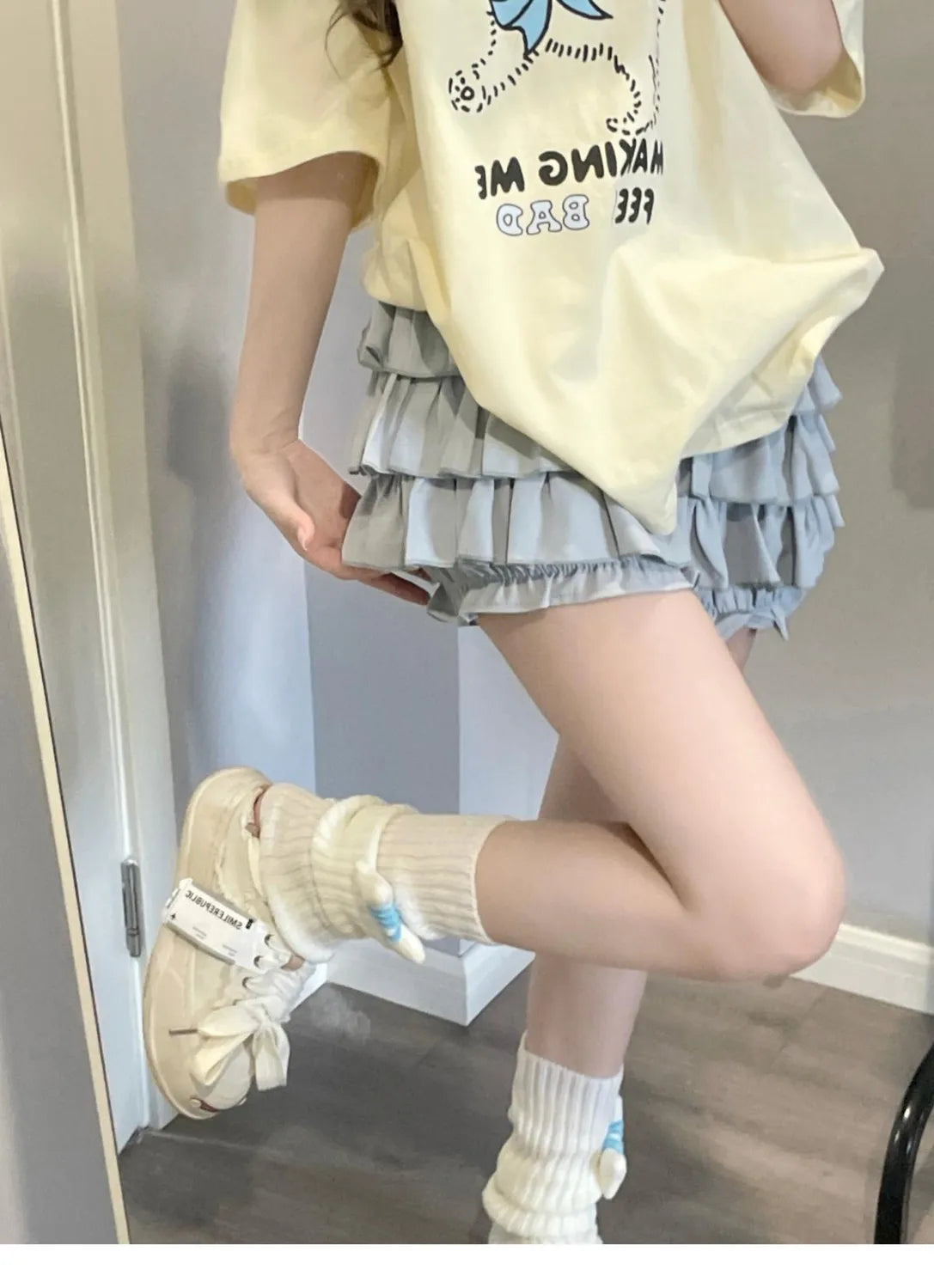 Puffy Cake Mini Skirts Women Ruched Ruffle High Waist Solid All-match Sweet Lovely Girls College Harajuku Trendy Streetwear Ins