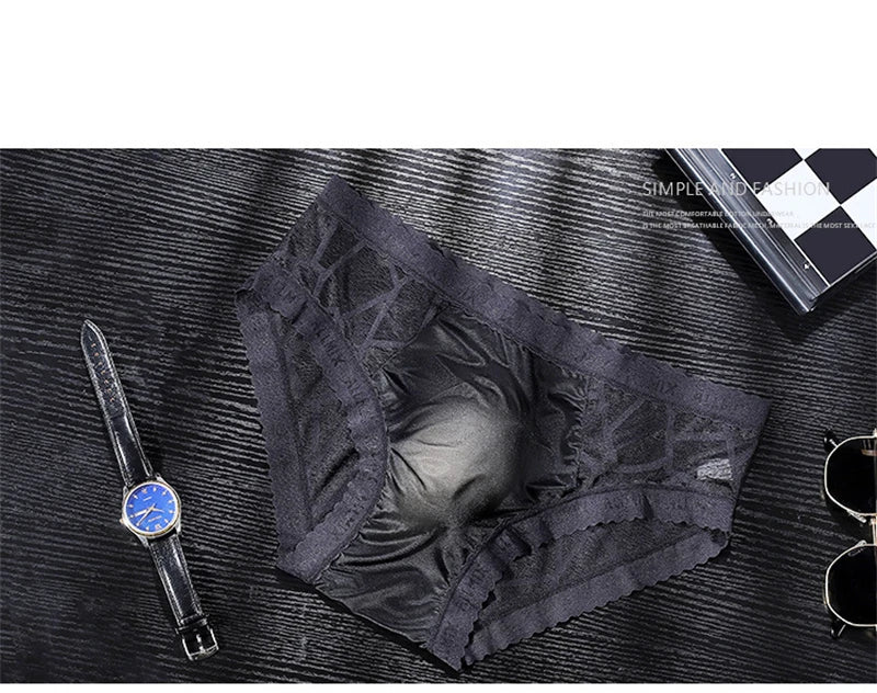 Ropa interior hombre 3D letter sissy gay calzoncillos hombres U convex sexy tоy mens sexy underwear ice silk lace thin calcinha