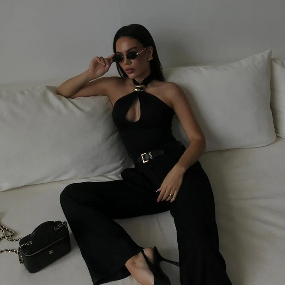 Tossy Summer Fashion Sexy Vest Top For Women Hollow Out Backless Twist Solid Cropped Y2k Top Patchwork Female Short Tank Top New