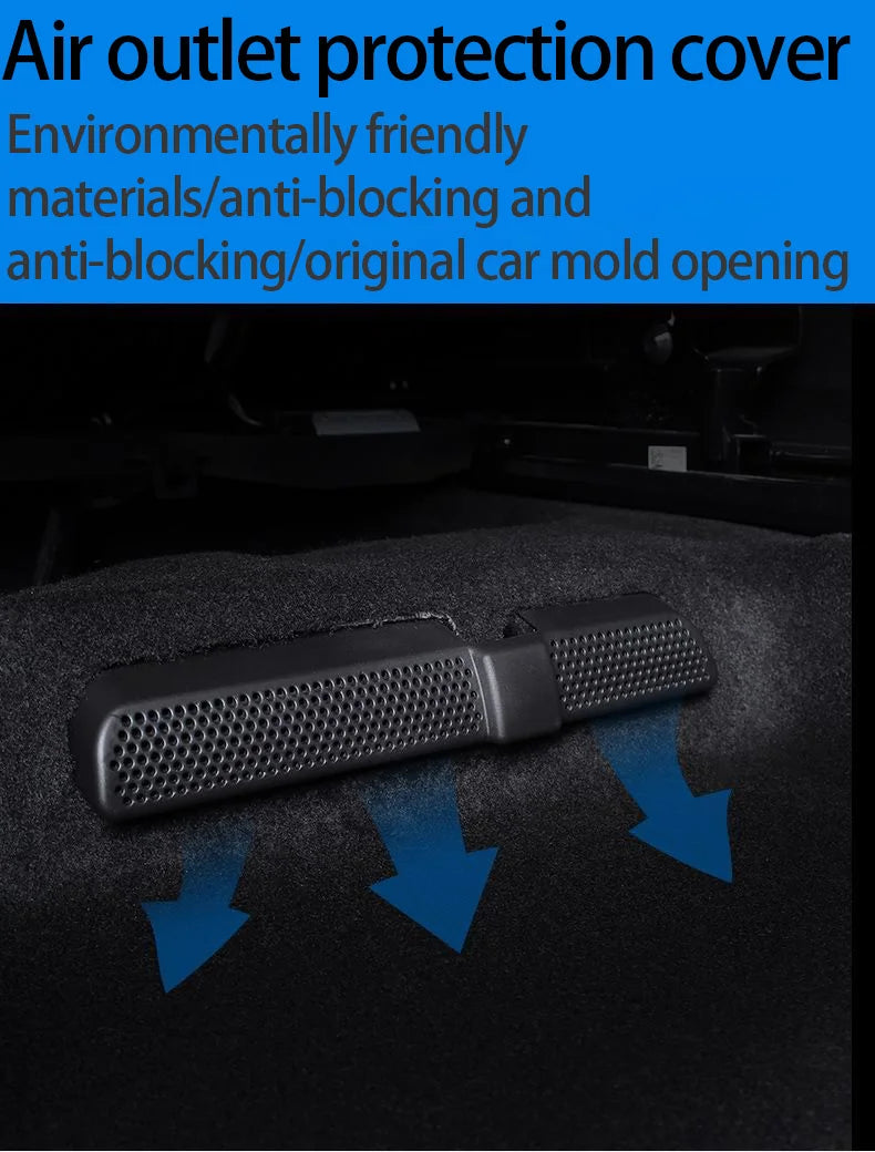 for Volvo XC60 MK2 2018~2021 2022 2023 Accessories Under Seat Air Conditioner Vent Outlet Cover Anti-Clogging Auto Sticker Part