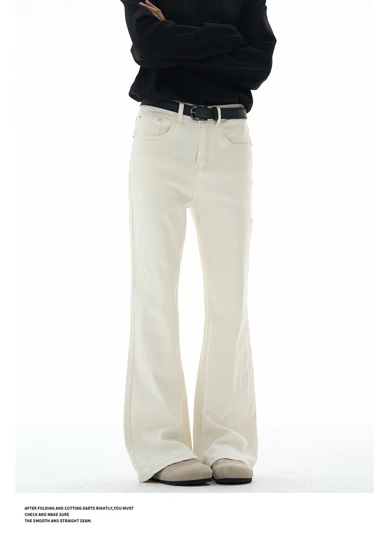 Men's Flared Pants Solid Stretch New Slim Wide Legs Fashion Trousers Hip Hop Casual Hippie Pants Male Streetwear