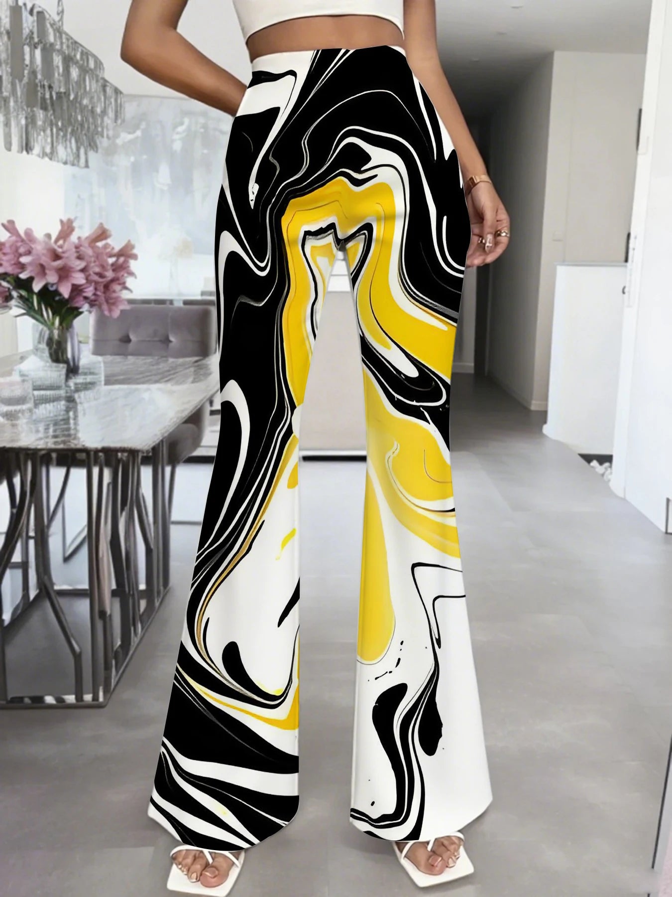 Flared Pants for Leg Shaping Commute Suitable Casual Trousers for Women Enhance Silhouette Comfortable Streetwear
