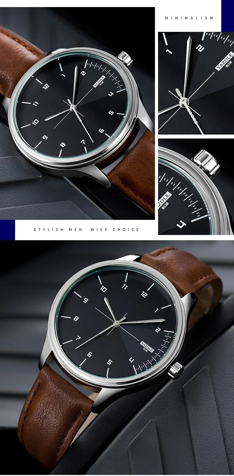 Fashion Business Men's Watches Top Brand Quartz Wristwatches for Man Simple Casual Leather Belt Male Clock relojes para hombres