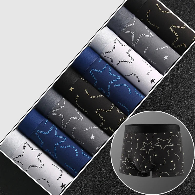 8Pcs Men Underwear Men BoxerShorts Men Printed Panties Soft Comfortable Men Underpants Man Sexy Breathable Fashion Sports Boxers