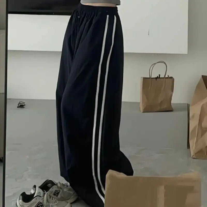 Y2K Vintage Women Loose Pants Oversized Hip Hop Drawstring Pocket Fashion Chic Cargo Pant Casual Office Lady Baggy New Trousers