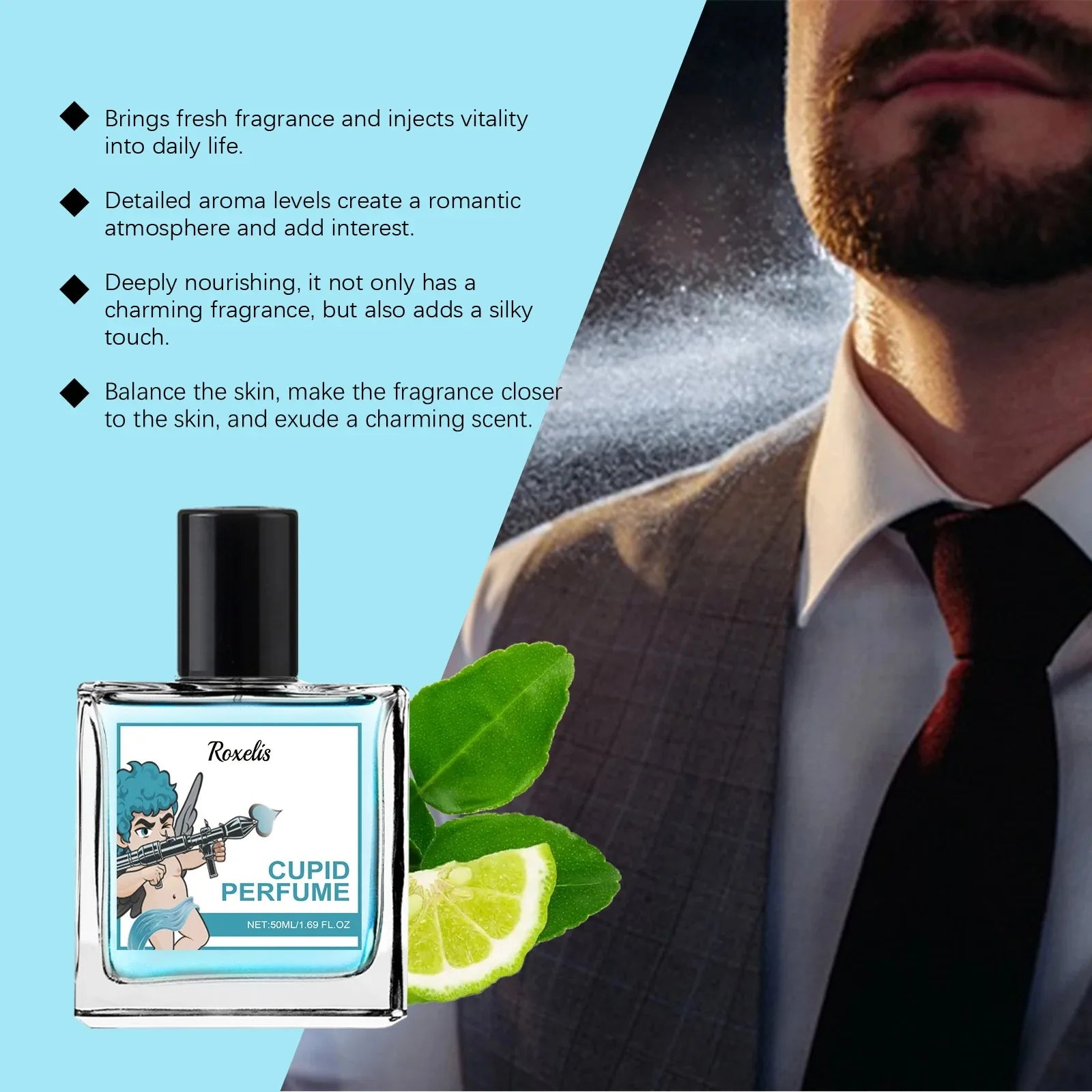 50ml Cologne Perfume Pheromone Cologne for Men Long Lasting Enhances Intimacy Man Perfume Hombre Perfume Attract Women