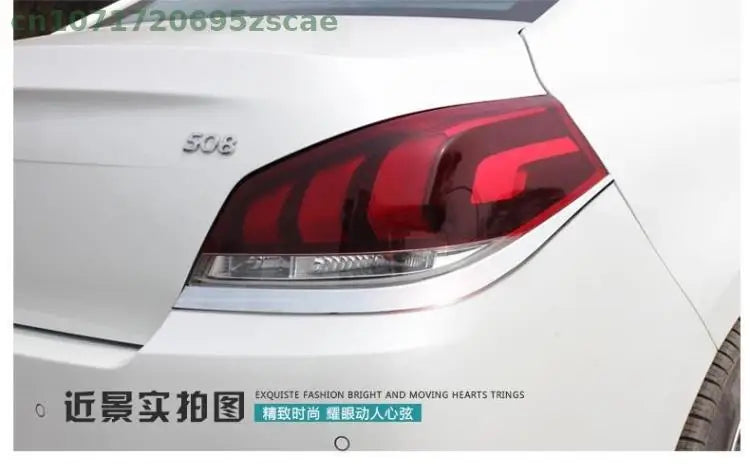 Car Accessories For Peugeot 508 2011-2012-2013-2014-2015 Chrome Tail Rear Light Lamp Cover Trim Per Set Car Stying Car-covers