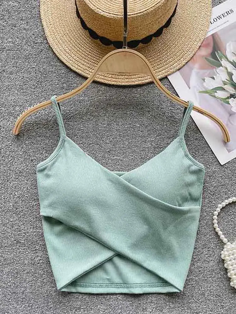  Irregular Casual Sport Camisole Women Strap Design Solid Fashion 2023 Y2K Elegant Ladies Chic Slim Tank Tops