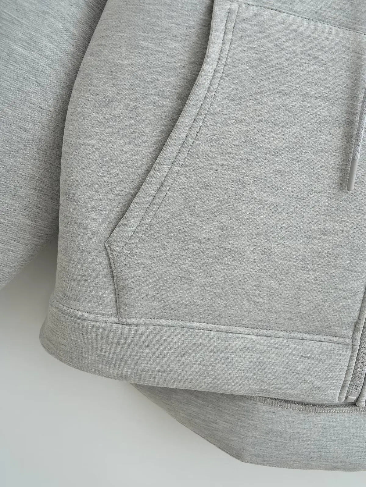 HH Winter New Women's Zipper Hoodie Coat High Street Double Pockets Jakcet Oversize Loose Sweatshirts Outerwear Top
