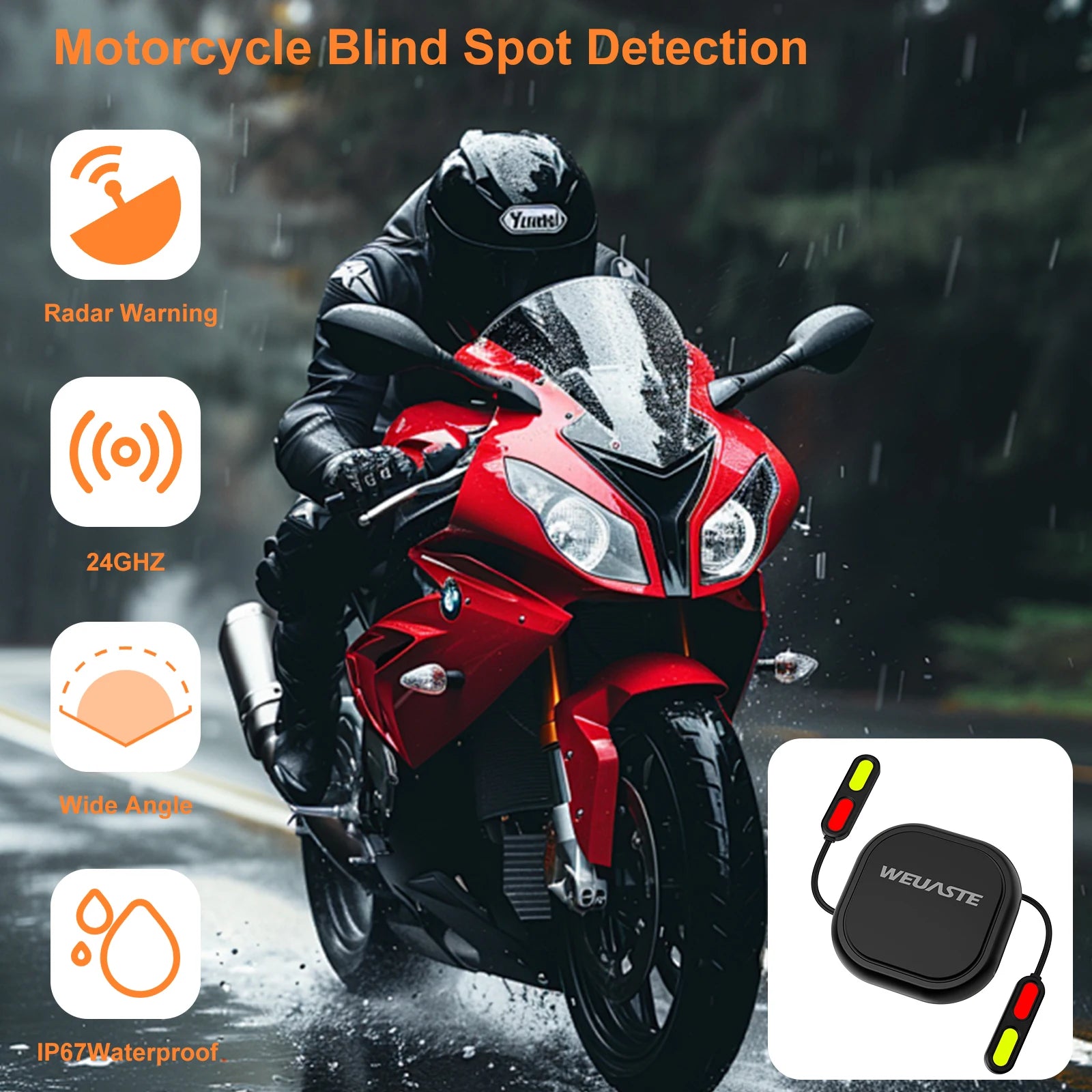 Motorcycle Safety Kit 24GHz BSD Radar Blind Spot Monitor & Lane Change Alarm IP67 Waterproof Moto Warning System accesorios moto