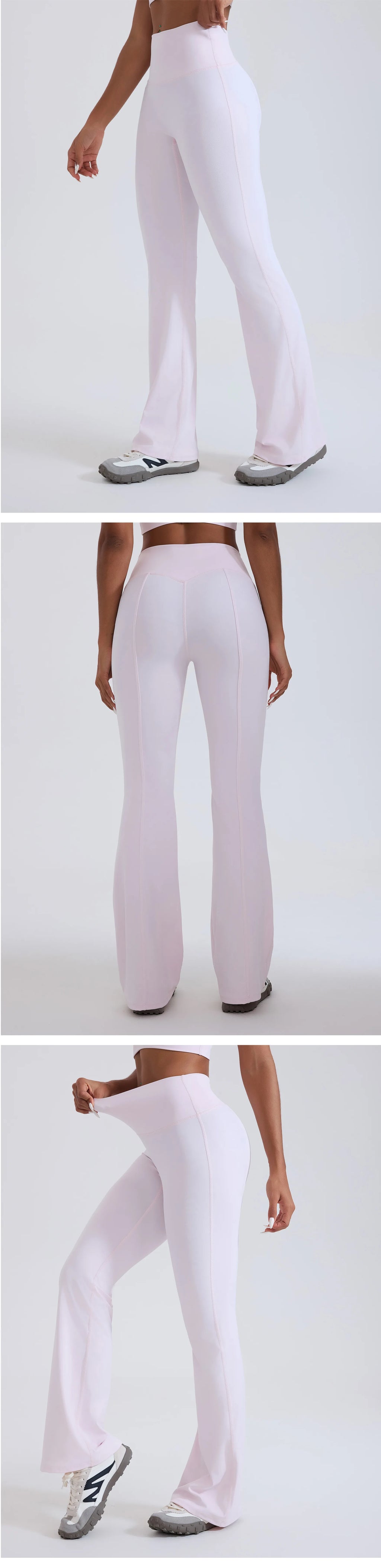 Yoga Flared Pants Women High-Waist Sports Bell Bottom Trousers Gym Fitness Leggings Naked Feel Pilates Running Sports Trousers