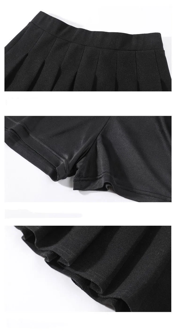 Preppy Style Women Pleated Skirts Summer High Waist Zipper Girls Dancing JK Mini Skirts Black Fashion Student A Line Faldas 2025