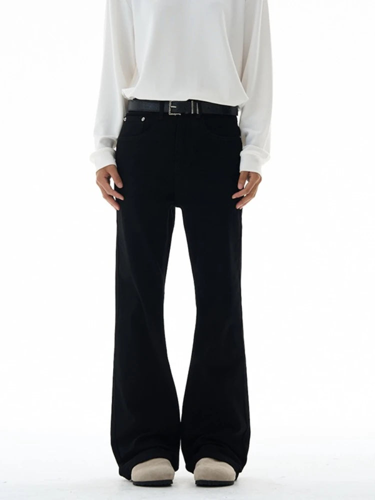 Men's Flared Pants Solid Stretch New Slim Wide Legs Fashion Trousers Hip Hop Casual Hippie Pants Male Streetwear