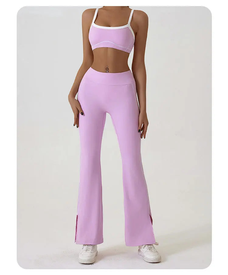 Flared Sports Yoga Pants High-Waisted Women Pants and Trousers Women Trousers Fitness Female Clothing Solid Color Women