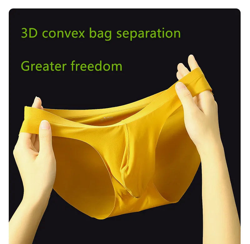 Ice Silk Sexy men underwear briefs sissy cuecas convex gun Egg Separation calcinha Quick Dry Youth Panties ropa interior hombres