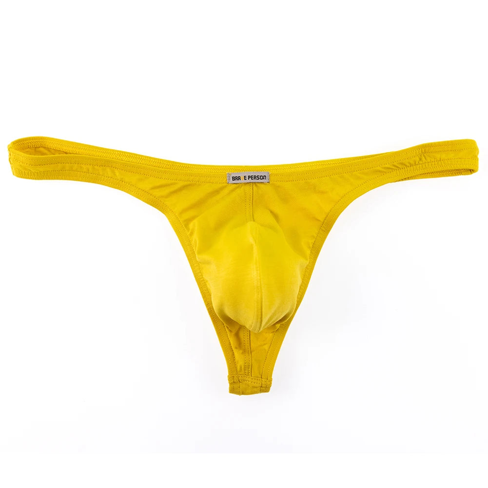 Men Underwear Breathable Thongs And G Strings Brave Person Male Panties Modal Bikinis Tangas Hombres