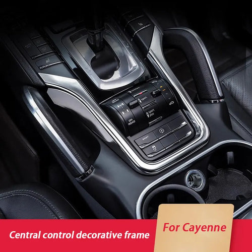 ABS Car Center Console Decorative Frame Cover For Porsche Cayenne 2011 2012 2013 2014 2015 2016 2017 Car Interior Accessories