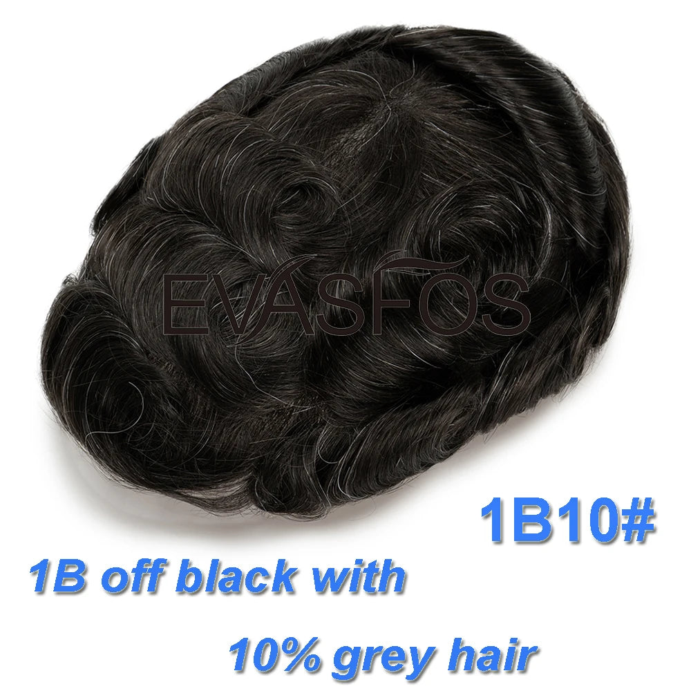 Invisible Knots Men Capillary Prosthesis Wig For Men 0.03mm Ultra Thin Skin Hair Replacement Men Toupee Natural Hair System Men