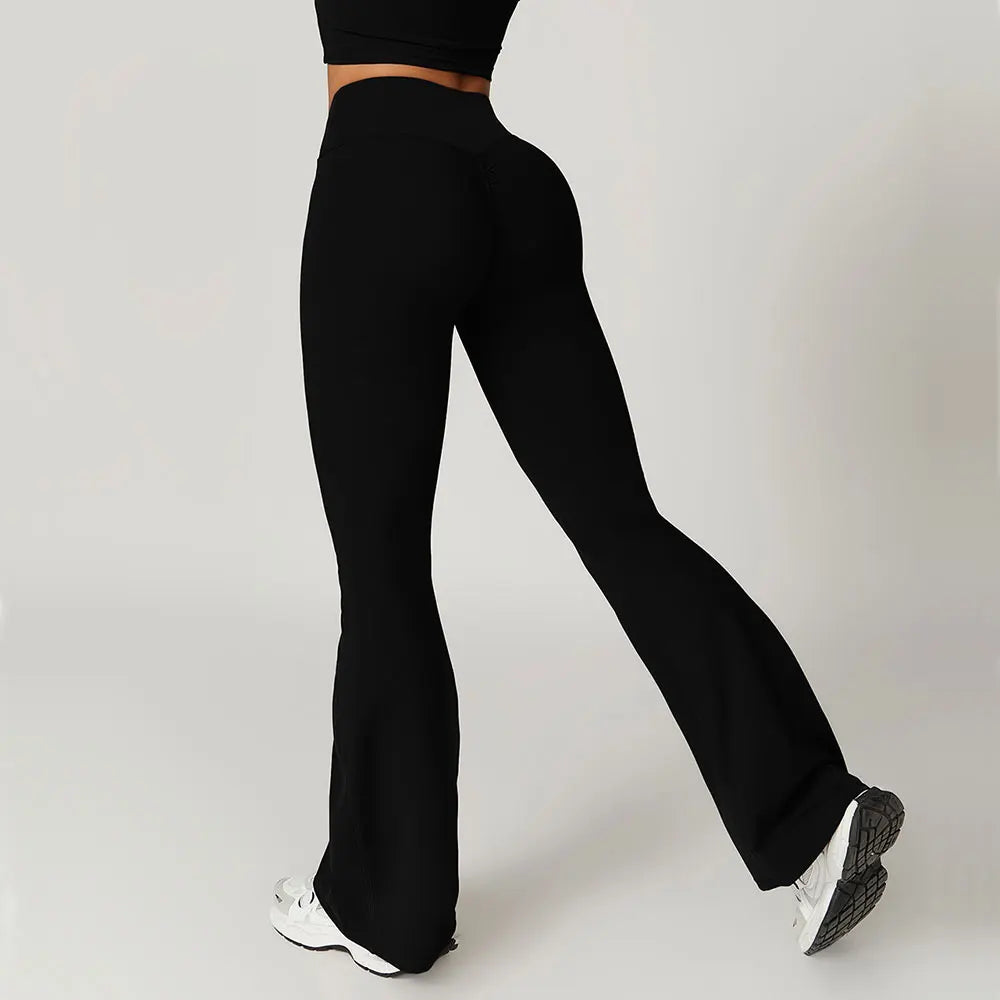 Flared Pants Women Yoga Bell-bottoms Tight Lifting Dance High Waist Tights Sport Pants Gym Running Breathable Fitness Leggings