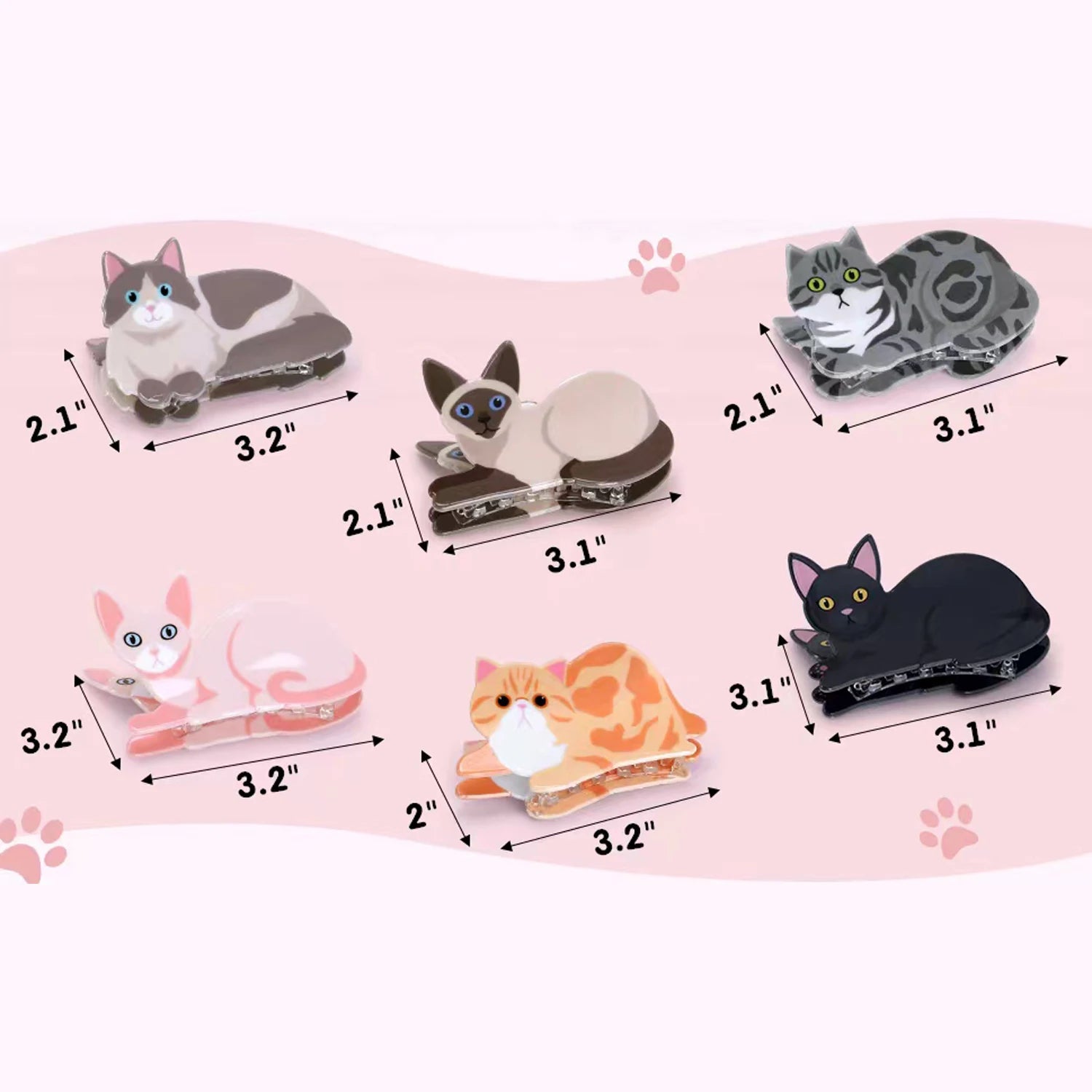 1/2/3/5pcs cat hairpin lady cute little hairpin short long hair hairpin for daughter lover girl school partner