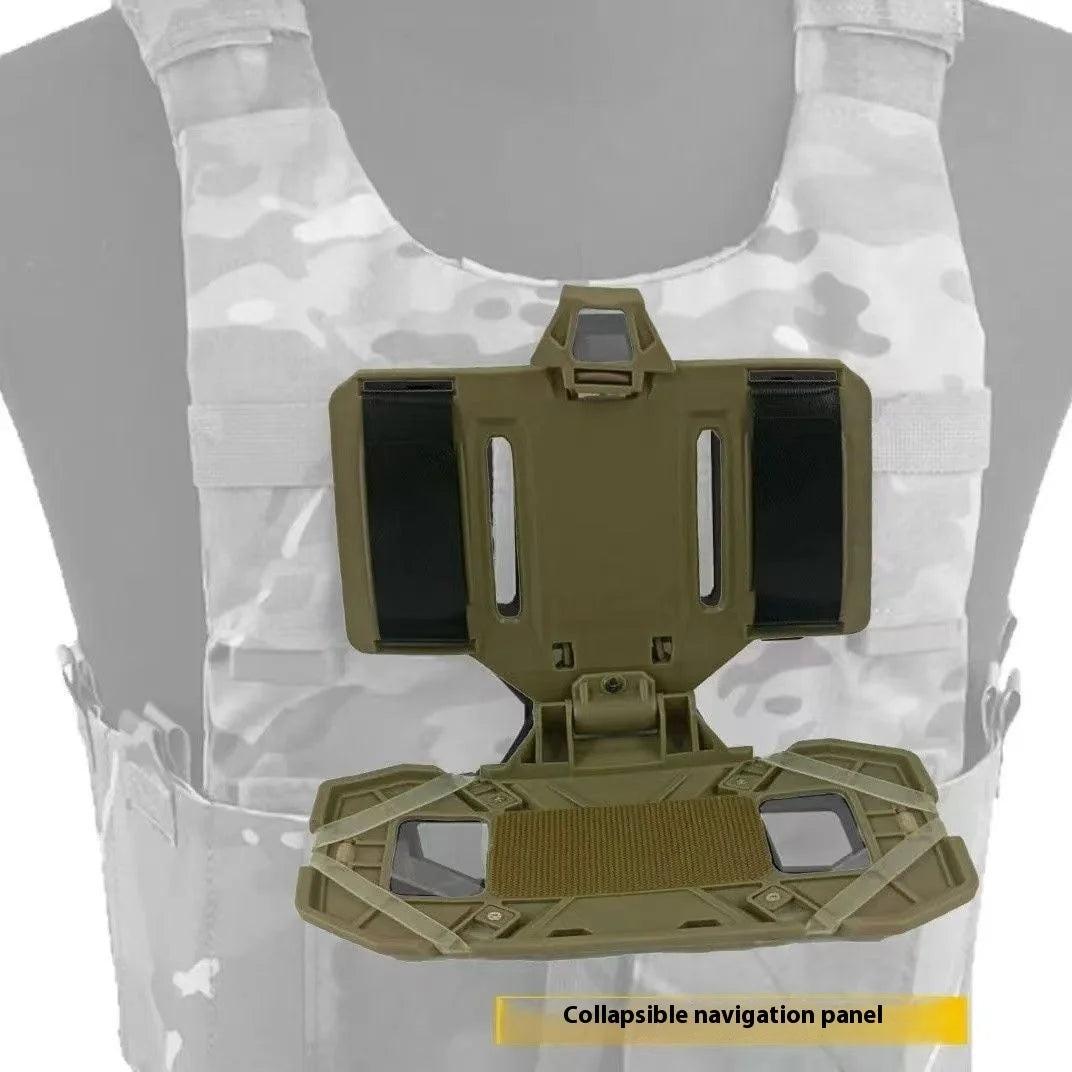 Tactical Navigation Board Foldable Mobile Phone Holder Chest Bag Admin Panel for Hunting Vests Tactical Organizer Accessory