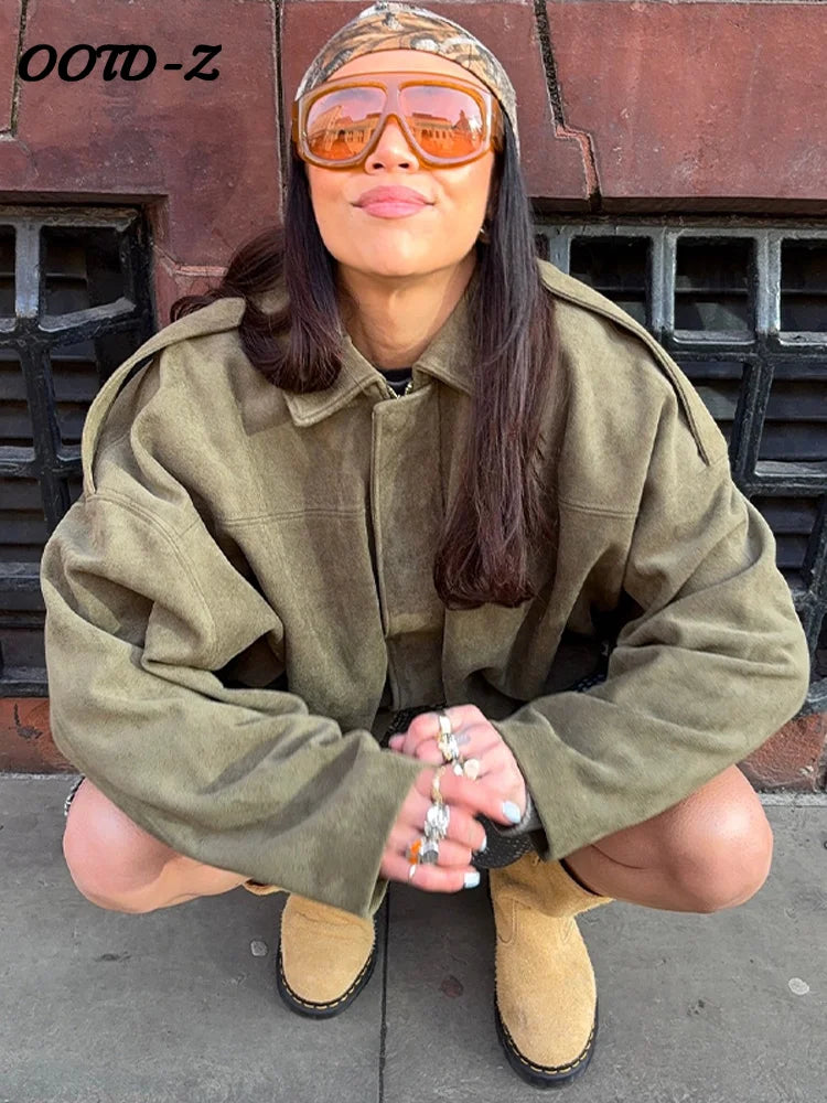 Fashion Coat Short Pant Women Set Casual Loose Lapel  Button Long Sleeve Female Jacket Suit 2025 Autumn High Street Lady Sets