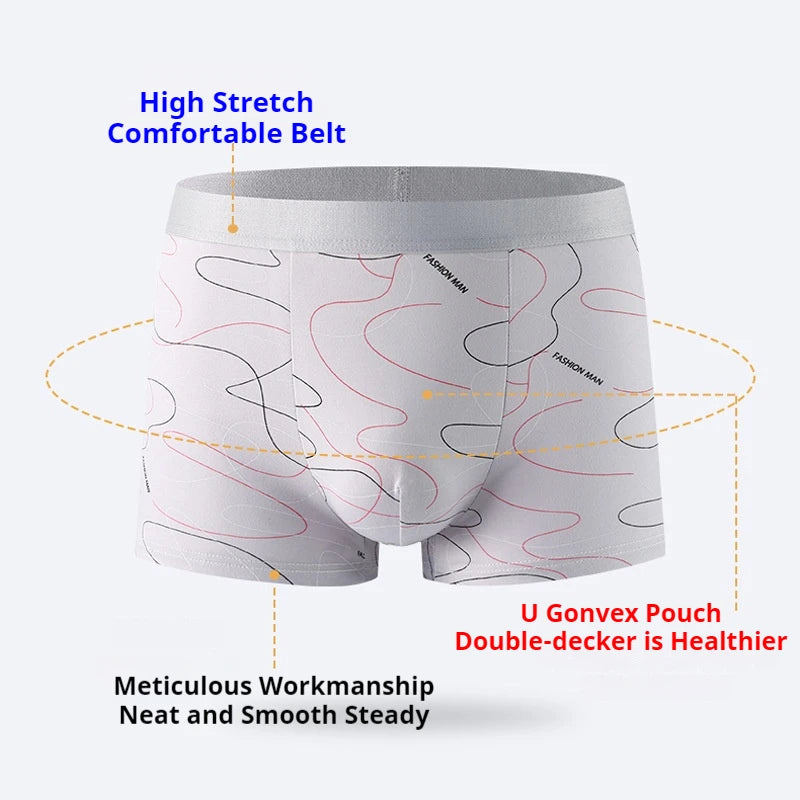 8Pcs Men Underwear Men BoxerShorts Men Printed Panties Soft Comfortable Men Underpants Man Sexy Breathable Fashion Sports Boxers