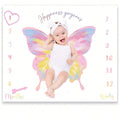 Ylsteed Newborn Milestone Blankets Baby Monthly Growth Souvenirs Infant Photo Shooting Background Blanket Match Wood Dics Card