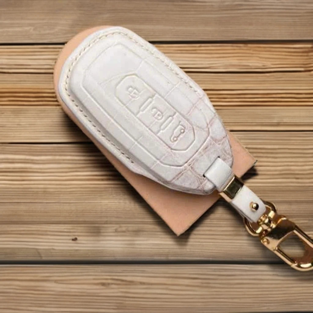 Car Accessories Fashion Protector Genuine Croco Leather Cover Key Cases for Ford Car Series Handmade Alligator Car Key Case