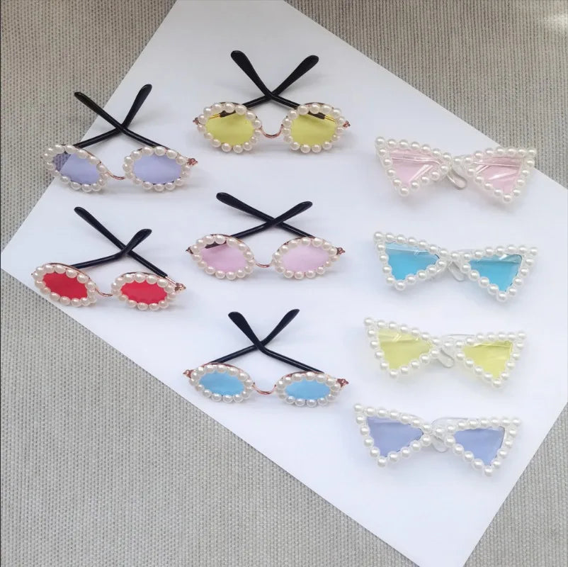 Pet Accessories Flower Sunglasses Circular Role Playing Glasses Photo Props Glasses For Cats And Small And Paracord Dog Leash