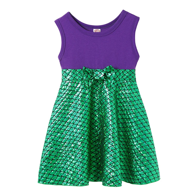 2025 Summer Elsa Anna Casual Dress Girls Cotton Clothes Children Sleeveless A-Line Dress Baby Kids Princess Casual Clothing 2-8Y