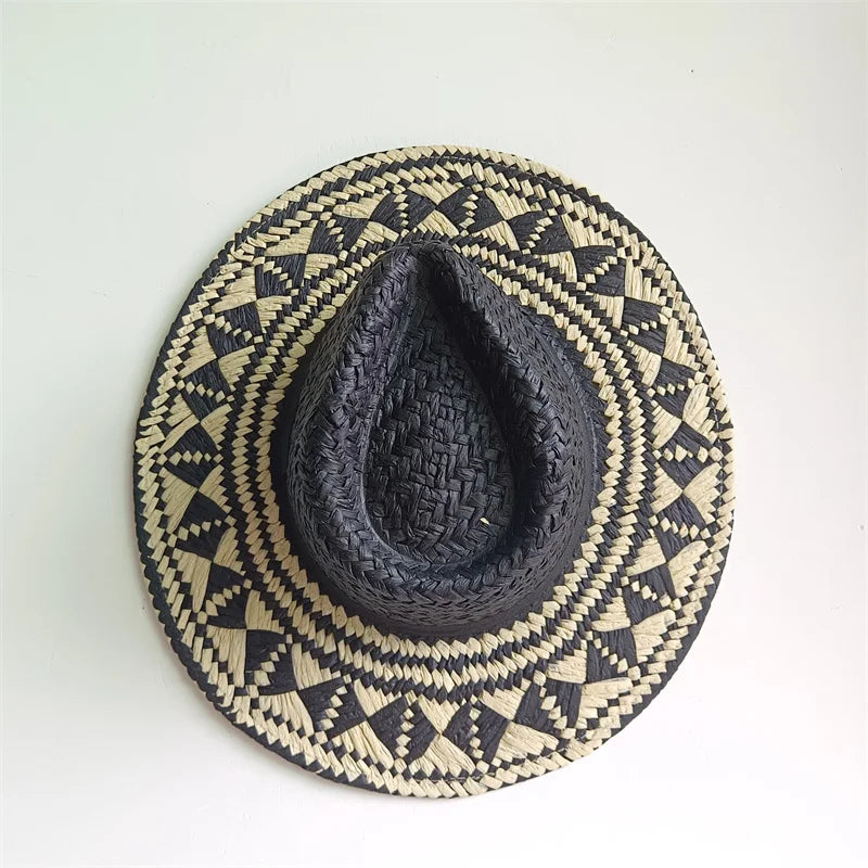 Straw hat women breathable sun hat fashion hollow retro straw hat hand-woven summer travel straw hat gorras para hombres