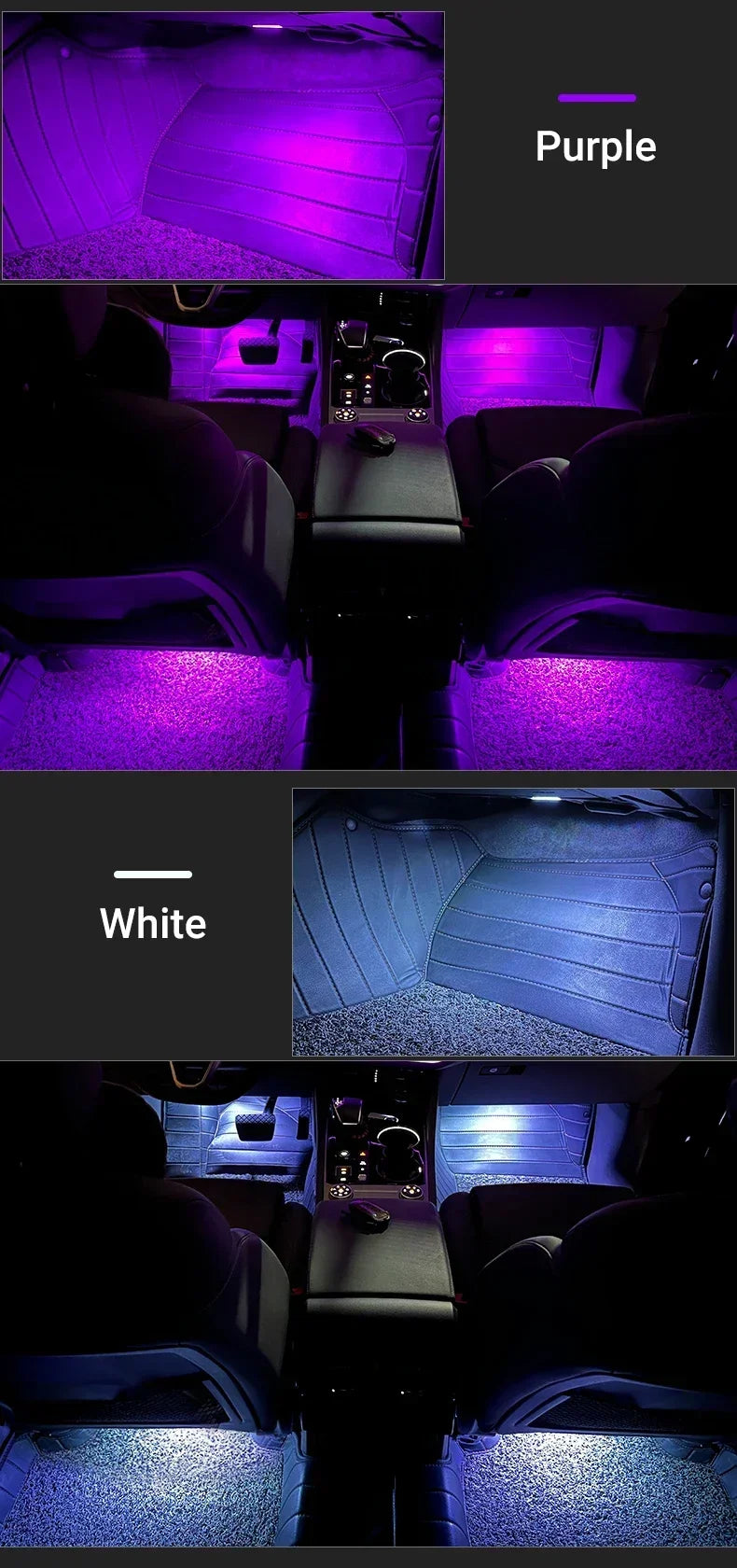 Car Footwell Lights Accessories For Skoda Octavia Pro A8 MK4 Superb 3 Rapid Kodiaq Karoq For Seat Leon MK3 Ibiza Ateca Toledo