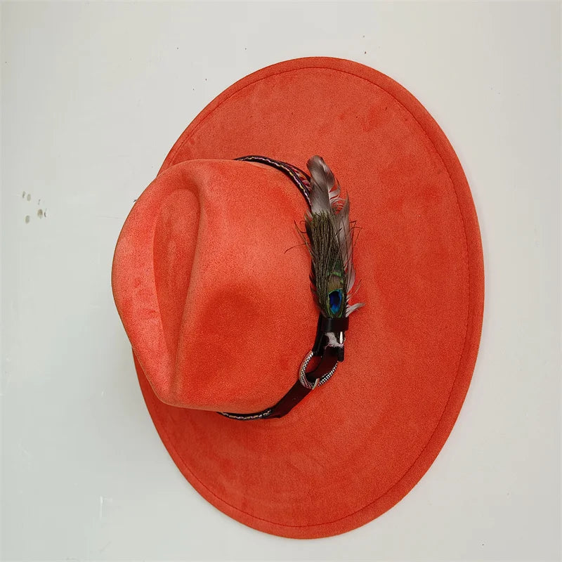 Hot sale suede fedora hat for men and women 56-58cm adult size suede jazz hat classic church fedora women's gorras para hombres