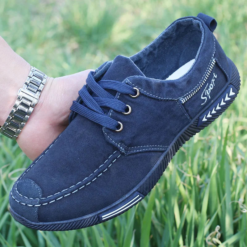 Denim Men Shoes Flat Walking Sneakers Fashion Male Canvas Shoes 2025 New Comfortable Casual Shoes for Men Brand Tenis Hombres