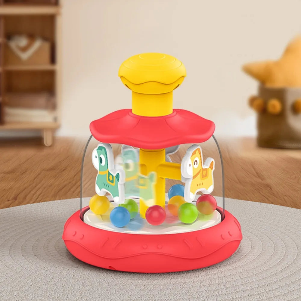 Interactive Games Baby Press Rotating Toy Early Learning Hand Coordination Sensory Spinning Toys Cartoon Skills Educational Toy