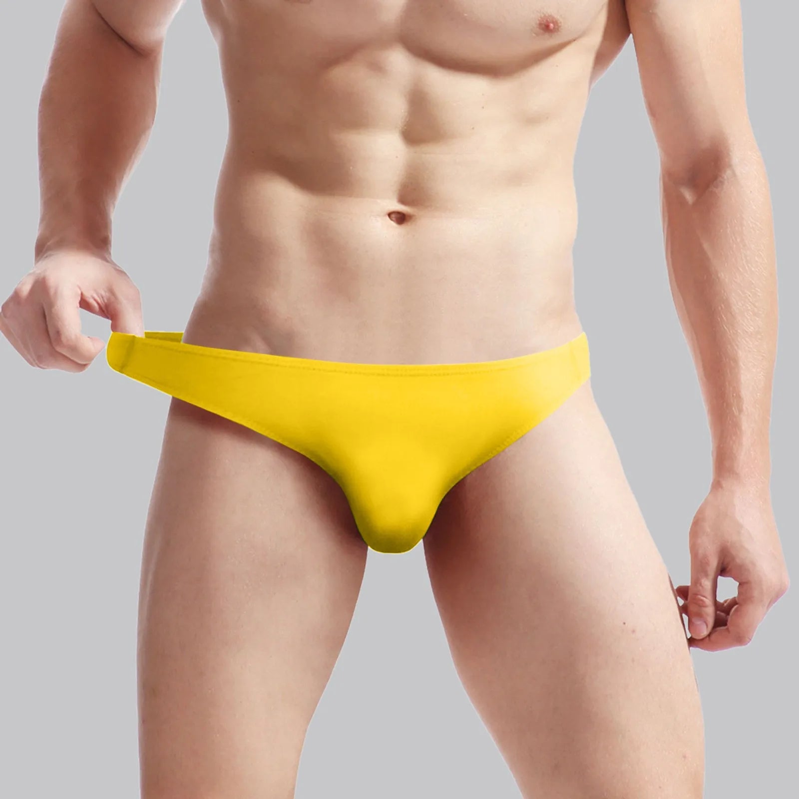 Solid Color Briefs Bulge Pouch Men'S Panties Low Waist Underwear Casual Ropa Interior Hombres Homewear Cueca Gay Panties 2024