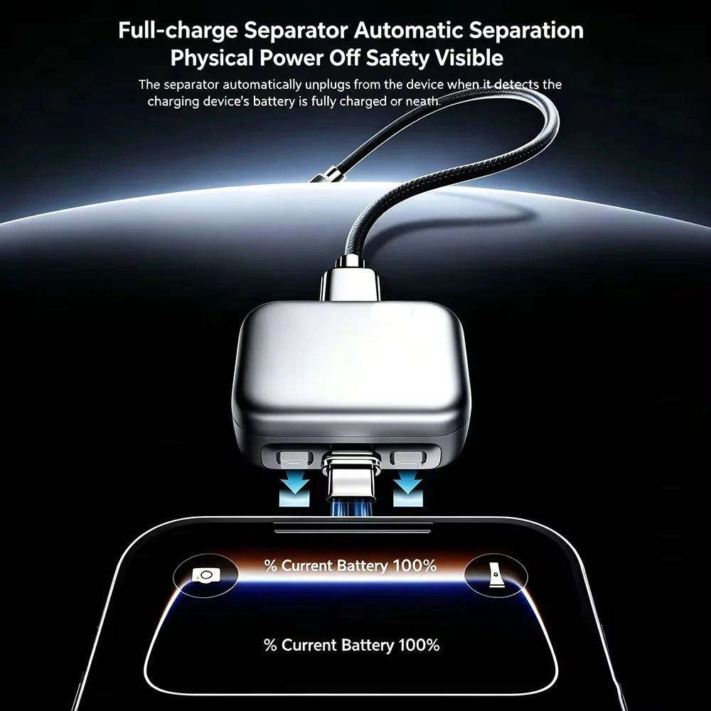 Adaptador de Carga Inteligente con Desconexión Automática, 140W, Carga Rápida, Separador de Seguridad Automático para Dispositivos Tipo-C