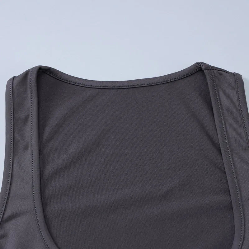 Square Collar Sleeveless Bodycon Crop tank Top Women’S Solid Sexy Elegant Y2K Top Party Clubwear Summer Outfit Wholesale