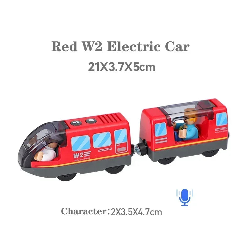 Interactive Playtime Joy Wooden Track Electric Train Toy with Magnetic Slot and Diecast Railway for Children